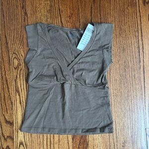 Brandy Melville Brown Wrap Crop Top